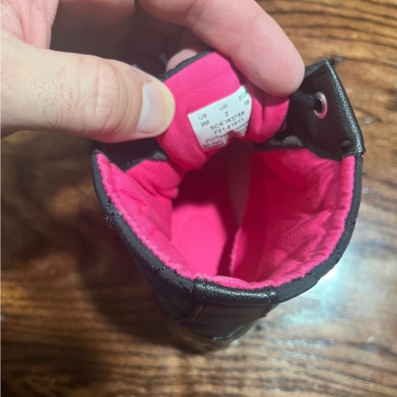 Sperry Saltwater Duck Rain Boot Waterproof Girls 3 Black Used MSRP $75 - Picture 6 of 6